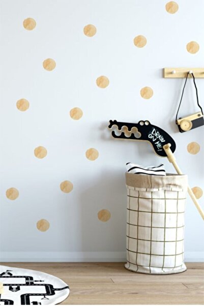 WALLHUMAN Sarı Puantiyeler Duvar Stickerı