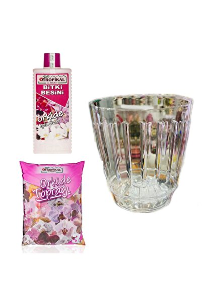 gül çiçek sarayı Delikli Orkide Saksısı (1,5lt) Orkide Toprağı 3lt, Orkide Vi...
