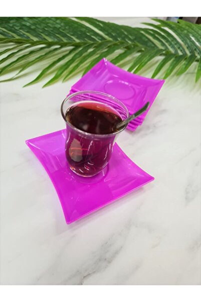 MATARMUTFAK Purple Color Tea Plate Plastic 6 Pieces Set