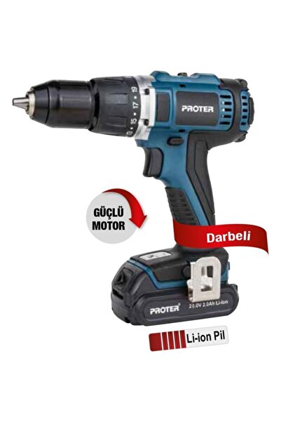 Proter Pst 320 Ld Darbeli 13 Mm Şarjlı Matkap