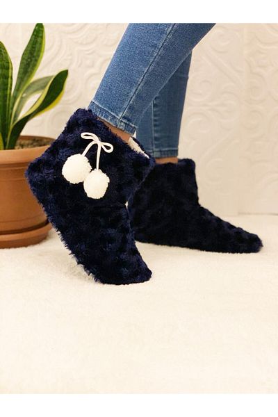 Modanura Pantofi de acasă de zi cu albastru bleumarin pentru femei
