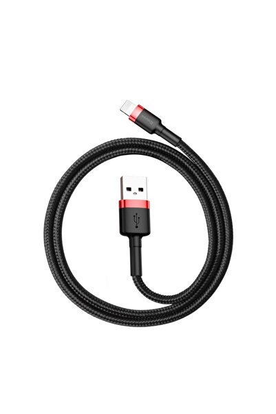 Baseus Cafule Serisi, 2.4 A Usb-a & Lightning Şarj & Data Aktarım Kablosu, 1 Metre, Kırmızı - Siyah