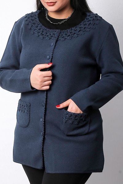 Laden Tricotaj gri de damă din lână, lucrat manual, cardigan gros pentru mamă