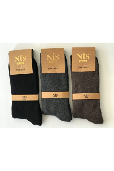 Nis Çorap Erkek Renkli Termal Kışlık Çorabı 3'lü