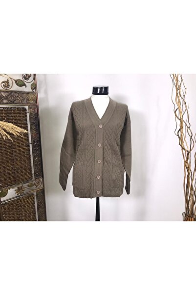 Nacar Triko Düğmeli Anne Hırka