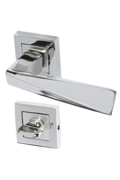 Nobel Penta Nickel Satin Square Rosette Door Handle Wc