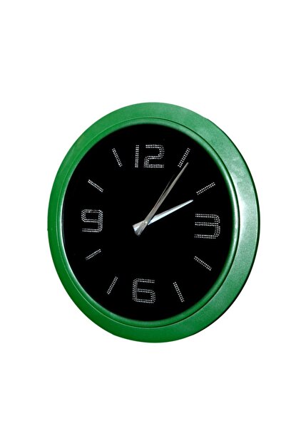 Bahat Metalni sjajni zeleni zidni sat za dnevnu sobu ili kancelariju, 46 cm