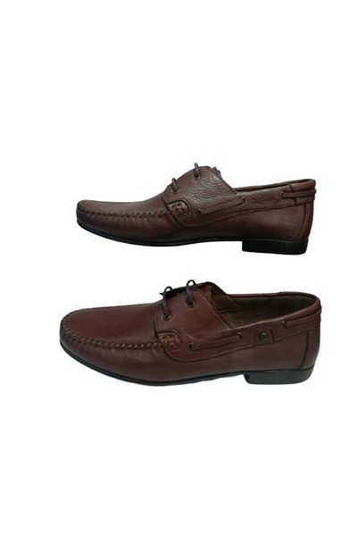 Rekirs Мъжки кафяви мокасини с връзки Re076-10