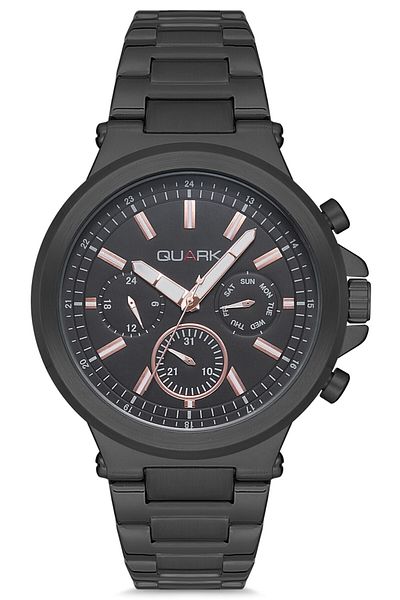Quark Men's Black Wristwatch Qc-423bk-1a