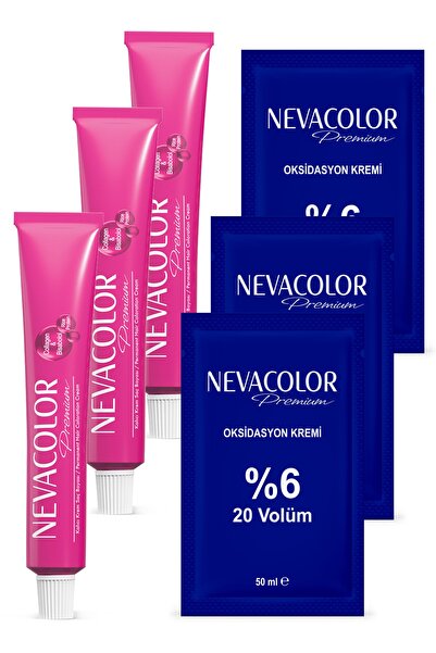 Nevacolor Premium Tüp 4.20 Koyu Viyole 2 Adet + 4 Kahve 1 Adet + Oksidasyon K...