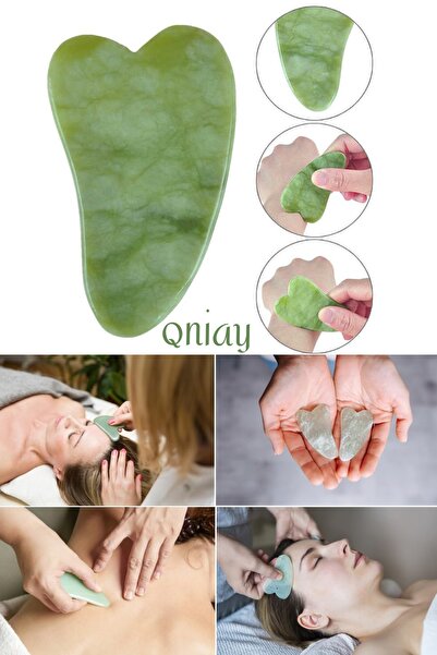 QNİAY Yeşim Gua Sha Masaj Aleti Jade Gua Sha Yeşim Yüz Vücut Masaj 9097