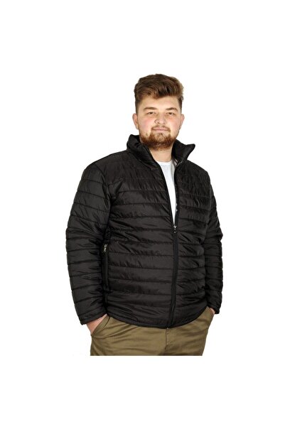 ModeXL Men's Coat Stand Collar Zippered Jesica 20577 Black