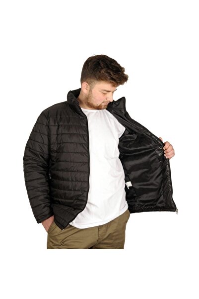 ModeXL Men's Coat Stand Collar Zippered Jesica 20577 Black