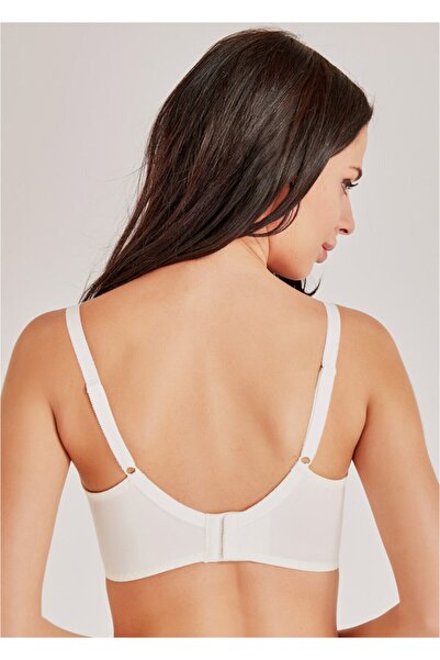 Magic Form Women's Ecru Lace Non-Wireless Bra, 2 Sizes Smaller