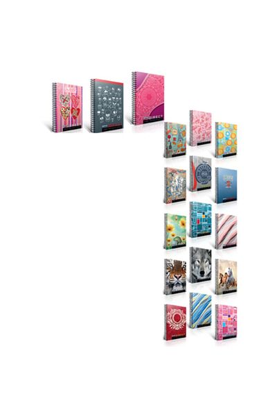 Gıpta Direct 72 Sheets Checkered A5 Paper Cover Spiral Notebook 5 Pieces