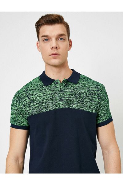 Koton Ανδρικό μπλουζάκι με λαιμόκοψη σε μπλε Navy Polo