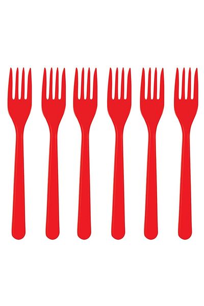 Happyland Valentine's Day Red Plastic 50 Pieces Fork