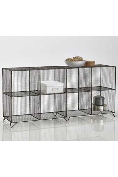 Wess Dizayn Metal Konsol Kitaplık 8 Gözlü Kafes Telli Ayaklı Raf Wd-238