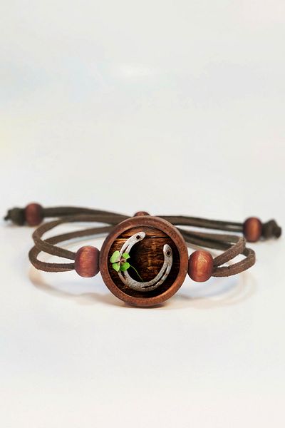 Tahtakolik Nile, Clover Luck Wooden Bracelet Single Size N11.55755