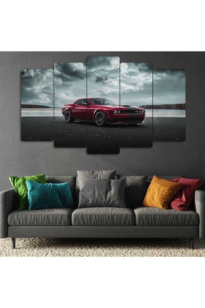 EVLOYA Dodge Challenger - 5 Parçalı Tablo
