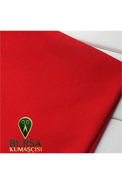 Bursa Kumaşçısı Duck Linen Fabric Solid Colors Red