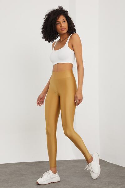 MRS.MODA Colanți Disco strălucitoare cu talie aurie