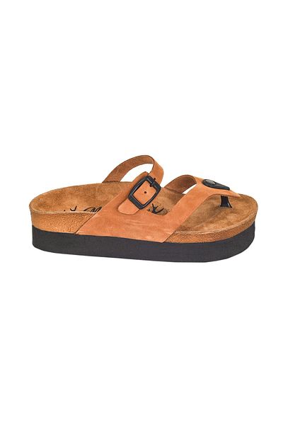 Moosefield Genuine Leather Light Brown Women's Slippers