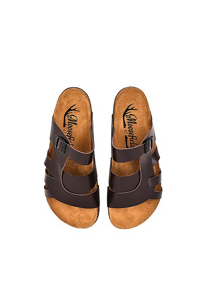 Moosefield Genuine Leather Dark Brown Men's Slippers