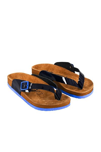 Moosefield Γυναικείες παντόφλες από γνήσιο δέρμα Navy Blue