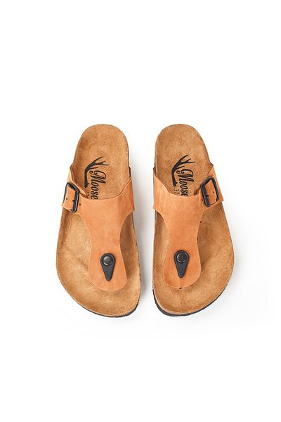 Moosefield Papuci de damă din piele naturală maro deschis