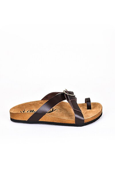 Moosefield Чоловічі тапочки з натуральної шкіри темно-коричневого кольору