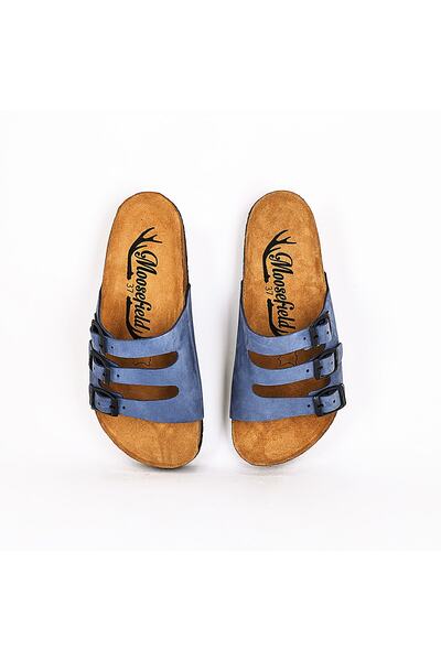 Moosefield Сині жіночі капці з натуральної шкіри