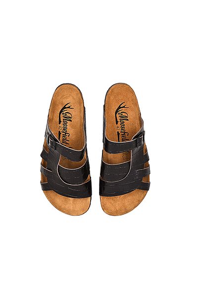 Moosefield Genuine Leather Dark Brown Men's Slippers
