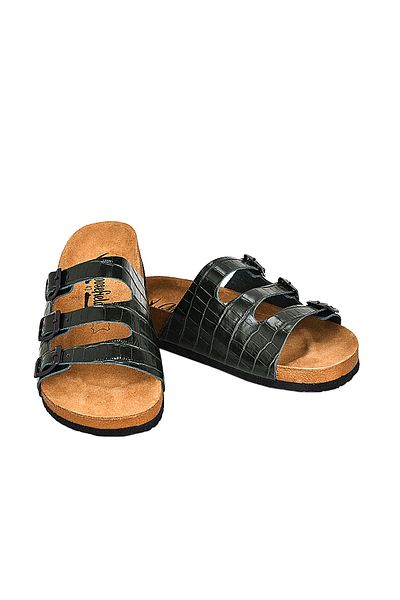 Moosefield Genuine Leather Green Men's Slippers