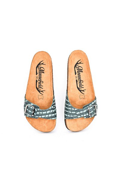 Moosefield Leather Green Women's Slippers