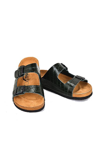 Moosefield Genuine Leather Green Men's Slippers
