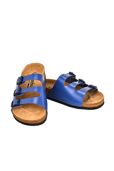 Moosefield Genuine Leather Blue Men's Slippers