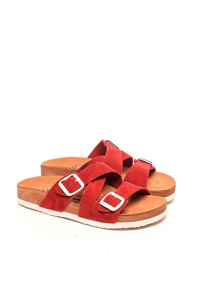 Moosefield Leather Red Women's Slippers