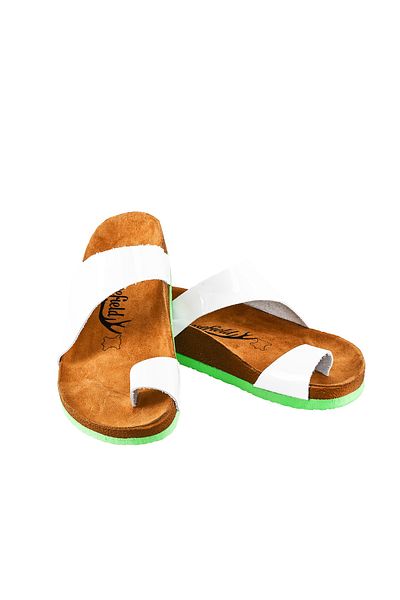 Moosefield Women's White Genuine Leather Slippers