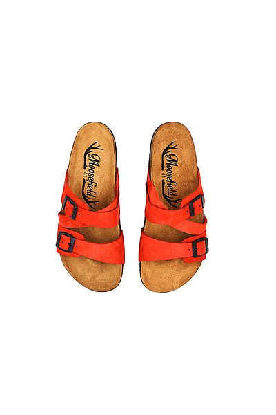 Moosefield Genuine Leather Red Men's Slippers