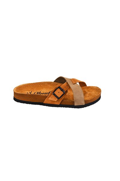 Moosefield Genuine Leather Brown Women's Slippers