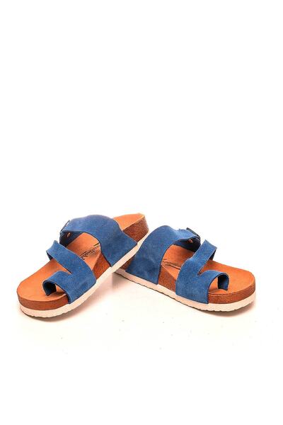 Moosefield Сині жіночі капці з натуральної шкіри