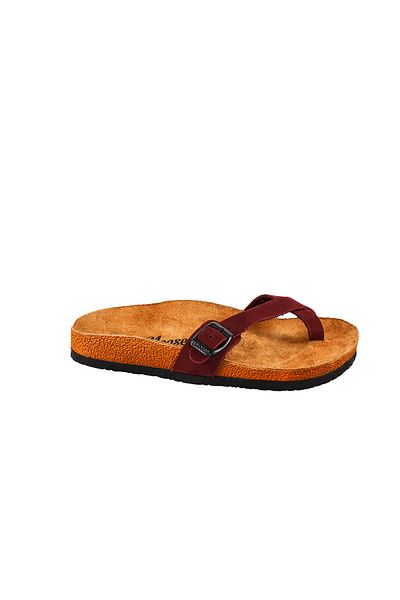 Moosefield Genuine Leather Claret Red Women's Slippers