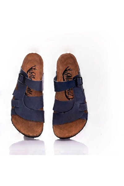 Moosefield Papuci de damă din piele naturală albastru închis