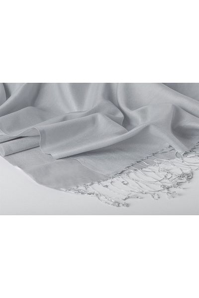 KROREN Μεταξωτό Σάλι - Ασημί