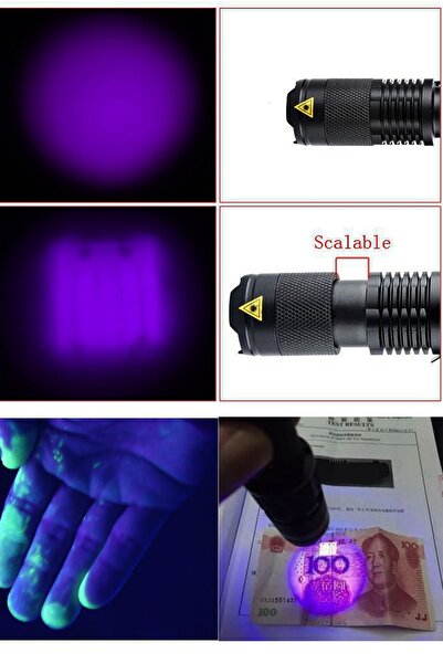 BSD GİFTED Uv Mor Işıklı El Feneri- Para Bakteri Ve Dışkı Tespiti Şarjlı