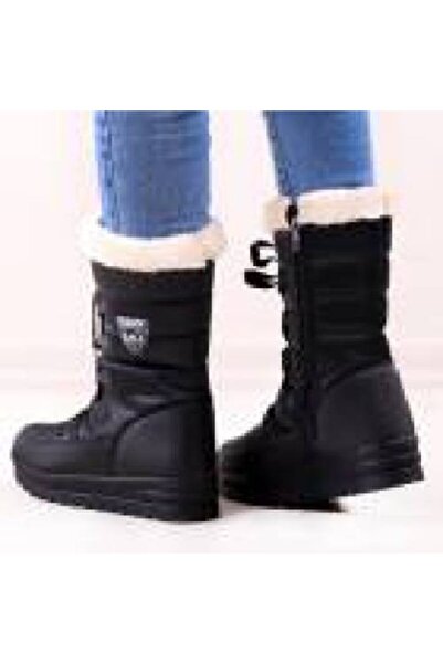 Twingo Women's Black Zippered Daily Snow Boots