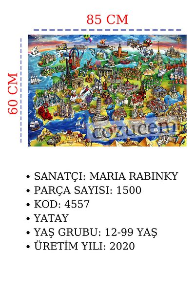 Anatolian Puzzle Puzzle 1500 Pieces - Map of Europe - 4557