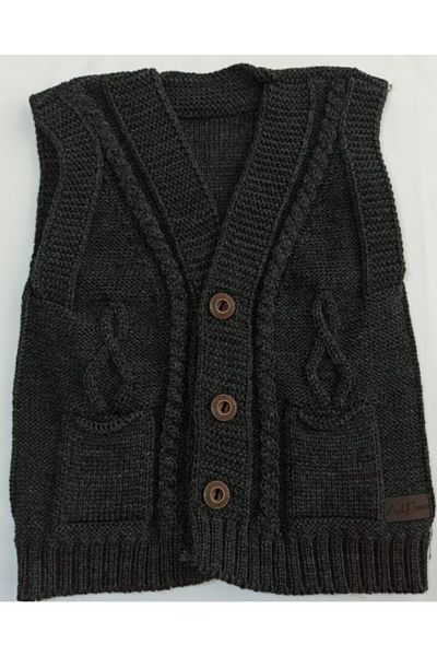 ÖZBEBİŞİM Children's Gray Knitwear Knitted Vest