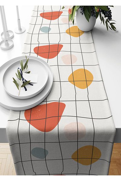 Pilloveland Runner 40*140 Cm țesut din piele intoarsa cu model abstract